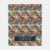 Cartoon Harry Potter Character | Add Your Name フリースブランケット (正面)