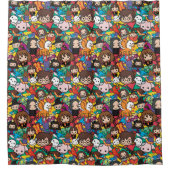 Cartoon Harry Potter Character Toss Pattern シャワーカーテン (正面)