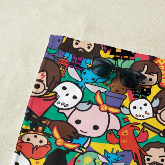Cartoon Harry Potter Character Toss Pattern ビーチタオル (インサイチュ)