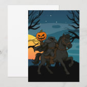 cartoon Headless Horseman Halloween/Autumn  招待状 (正面/裏面)
