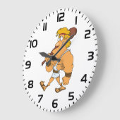 Cartoon Hercules Greek Mythology Hero with Club ラージ壁時計 (傾斜)