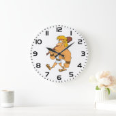 Cartoon Hercules Greek Mythology Hero with Club ラージ壁時計 (ホーム)