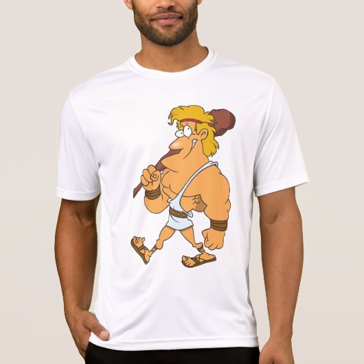 Cartoon Hercules Greek Mythology Hero with Club Tシャツ (正面)