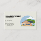Cartoon House & Icons - 実在 Estate Agent 名刺 (正面)