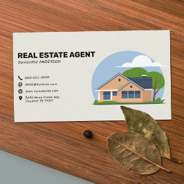 Cartoon House & Icons - 実在 Estate Agent 名刺
