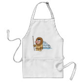 Cartoon Inuit Eskimo with Spear and Igloo スタンダードエプロン (正面)
