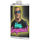 Cartoon Johnny Bravo–Style Character フラスク (左)