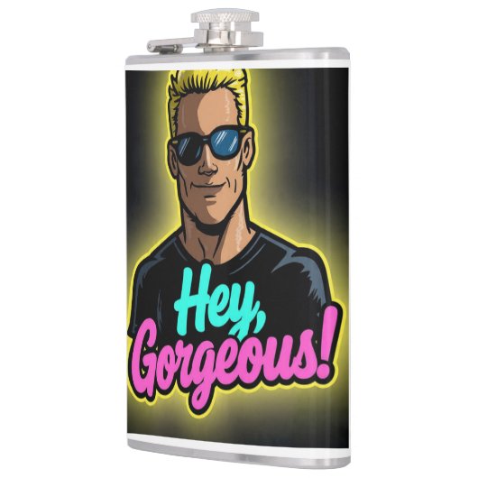 Cartoon Johnny Bravo–Style Character フラスク (左)