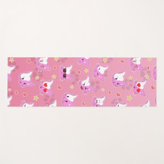 Cartoon Katzen  ヨガマット (正面(横))