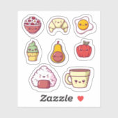 Cartoon kawaii food sticker set シール (シート)