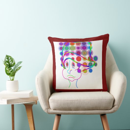 Cartoon Kid with Goofy Hat クッション (椅子)