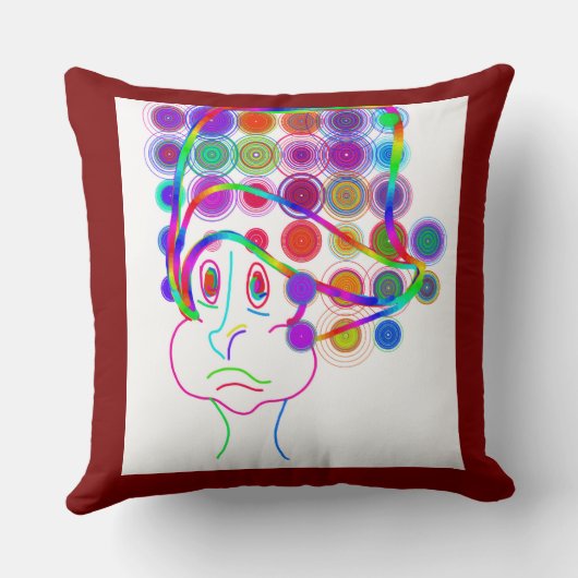 Cartoon Kid with Goofy Hat クッション (裏面)