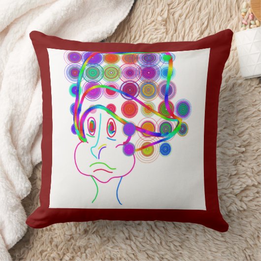 Cartoon Kid with Goofy Hat クッション (ブランケット)