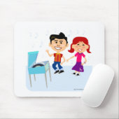 Cartoon Kids Record Party cartoon Design マウスパッド (マウス)