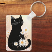 Cartoon Kitty with the Daisies Keychain キーホルダー (裏面)