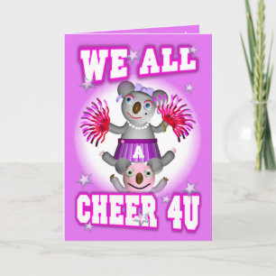 Cartoon Koala We応援4U Get Well Card カード