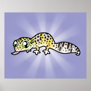 Cartoon Leopard Gecko ポスター
