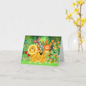 Cartoon LigerとFriends notecard カード (黄色い花)