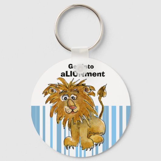 Cartoon LionがAlignment Keychainに入る キーホルダー (正面)