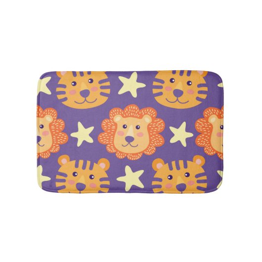 Cartoon Lions & Tigers:ヴィンテージ バスマット (正面)