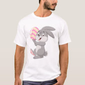 Cartoon Little Bunny Holding Easter Egg Bunnies Ea Tシャツ (正面)