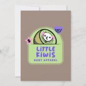 Cartoon Logo Cute Character Baby Clothes Art 招待状 (裏面)