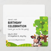 Cartoon Lola cow birthday invitation for kids. ノートカード (正面/裏面)