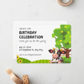 Cartoon Lola cow birthday invitation for kids. ノートカード (正面/裏面インサイチュ)