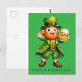 Cartoon Lucky Leprechaun St. Patrick's Day Card ポストカード (正面/裏面)