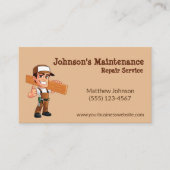 Cartoon Maintenance Repair Service Guy 名刺 (正面)