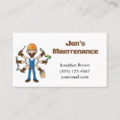 Cartoon Maintenance Repair Service Guy 名刺 (正面)