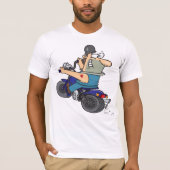 Cartoon Man On A Motorcycle Mens T-Shirt Tシャツ (正面)
