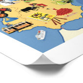 Cartoon Map of Europe ポスター (角)