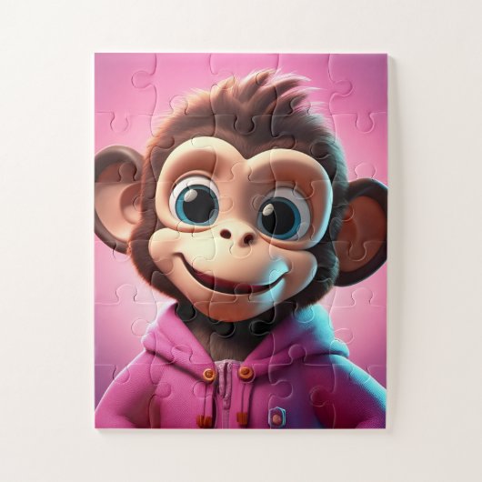 Cartoon Monkey 11"x14"、30点 ジグソーパズル (縦)