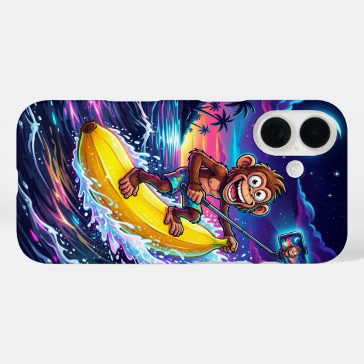 Cartoon Monkey Banana Fun Case Case-Mate iPhoneケース (裏面 (横))