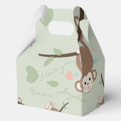 Cartoon Monkey Pastel Green Favor Box フェイバーボックス (正面)