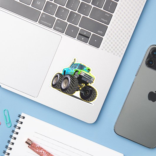Cartoon monster truck シール (ノートパソコンとiPhone)