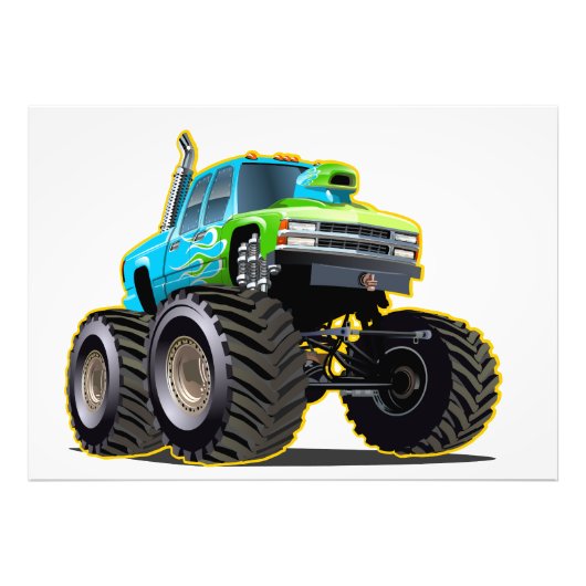 Cartoon monster truck フォトプリント            (正面)