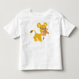 Cartoon Mother LionとCub kids Tシャツ
