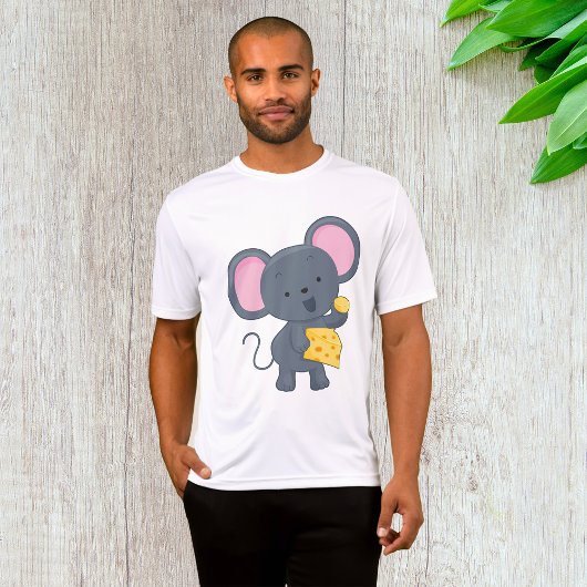Cartoon Mouse with Cheese Adorable Animal Tシャツ
