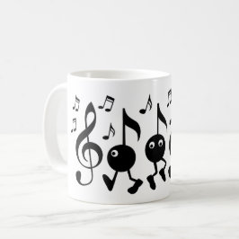 Cartoon Music Notes コーヒーマグカップ