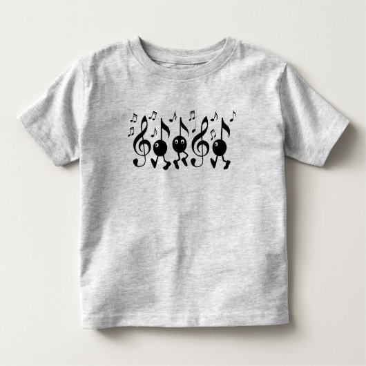 Cartoon Music Notes トドラーTシャツ (正面)