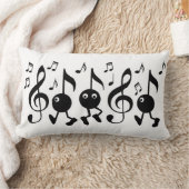 Cartoon Music Notes ランバークッション (ブランケット)