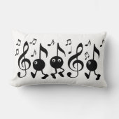 Cartoon Music Notes ランバークッション (正面)