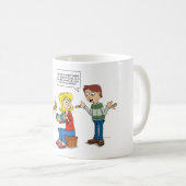 Cartoon; muziek maken en noten allergie コーヒーマグカップ (正面右)