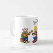 Cartoon; muziek maken en noten allergie コーヒーマグカップ (正面左)