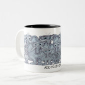 Cartoon of Funny Elephant Family ツートーンマグカップ (正面左)