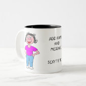 Cartoon of woman, sexy thing ツートーンマグカップ (正面左)