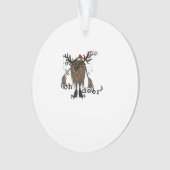 Cartoon Oh Deer Funny Reindeer HolAcrylic Ornament オーナメント (正面)