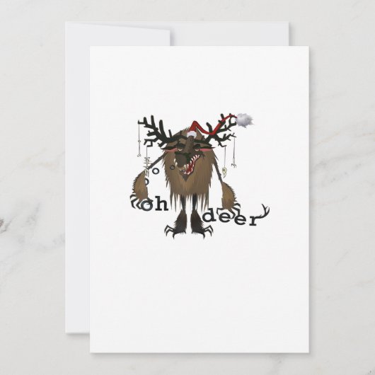 Cartoon Oh Deer Funny Reindeer Holiday Gamer Gift シーズンカード (正面)